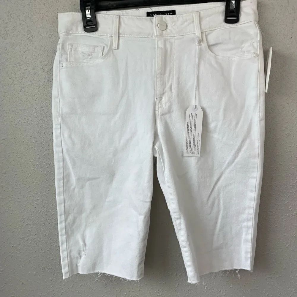 NWT Sanctuary Malibu White Denim Shorts Size 28